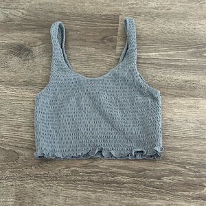 Cute, casual blue cropped tank top